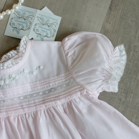 Pink Floral Bullion Dress Feltman Brothers Embroidery Lace New With Tag - Picture 3 of 8